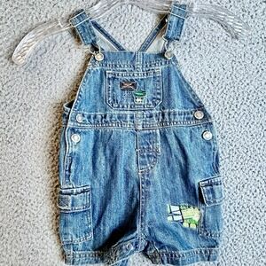 Vtg Y2K Carter's Baby 12 Months Embroidered Bear Overall Denim 100% Cotton